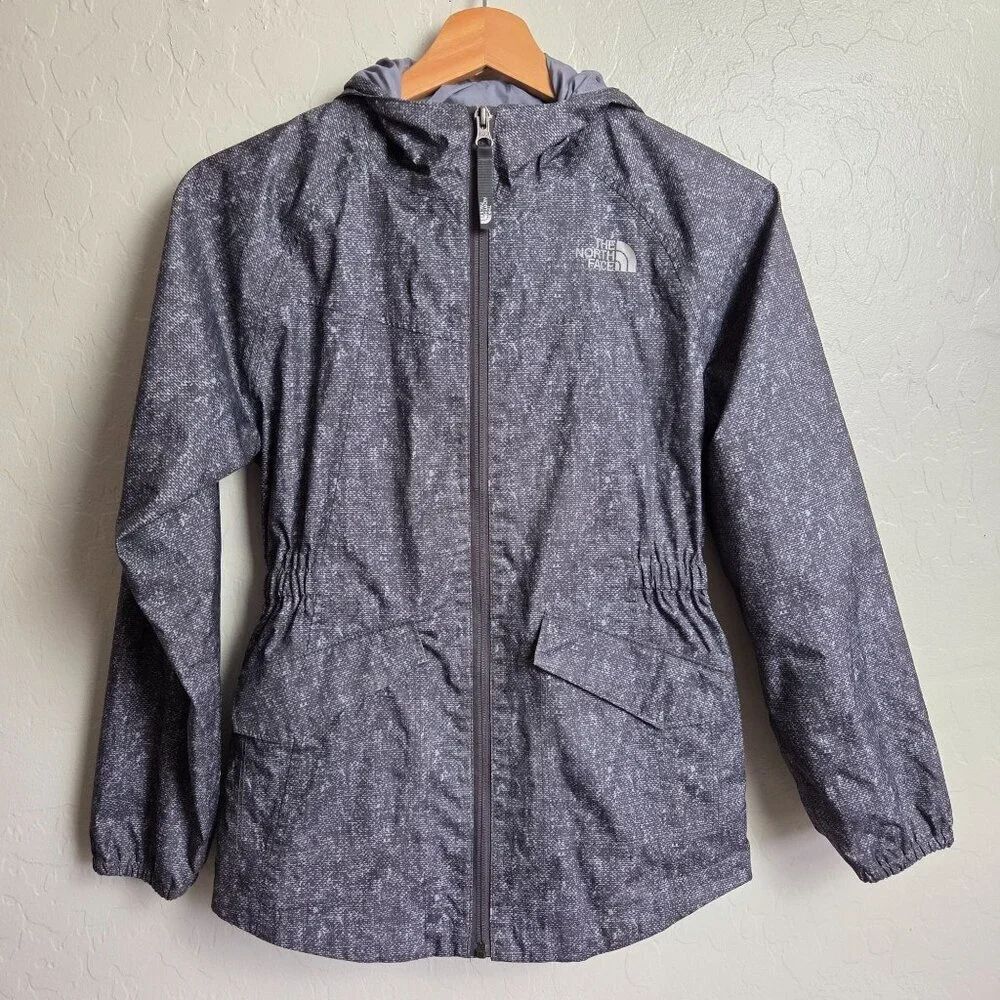 The North Face Sophie Waterproof Rain Parka Jacket Graphite Grey Girls M (10-12)
